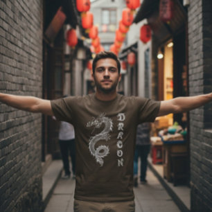 Mythical White Chinese Dragon Dracon T-Shirt