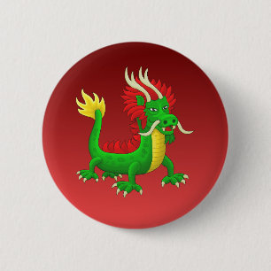 Mythological Chinese Dragon 6 Cm Round Badge