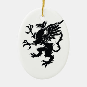 Mythological dragon ceramic tree decoration