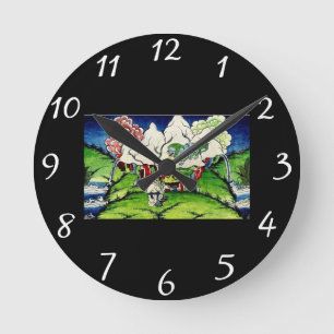 Mythological Dragon Round Clock