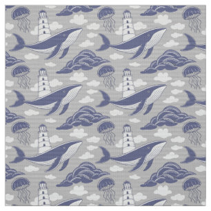 Mythological monster biblical leviathan sea fabric