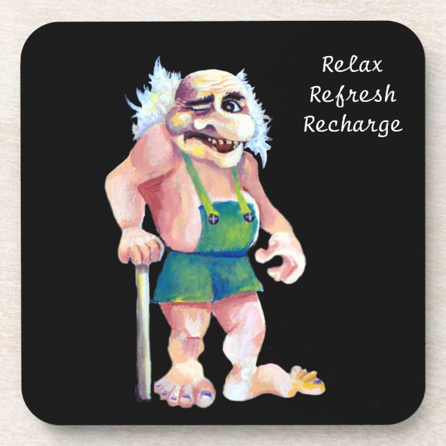 Mythological Scandinavian Funny Ogre Troll Coaster (Front)