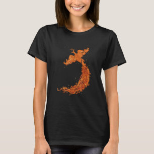 Mythology Flying Mythical Fire Bird Phoenix Distre T-Shirt