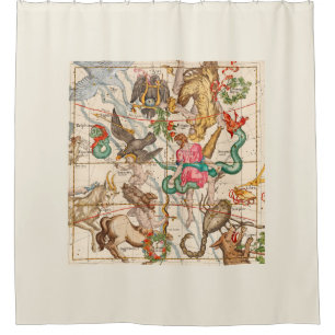 Mythology Medieval Astronomy Vintage Art Shower Curtain