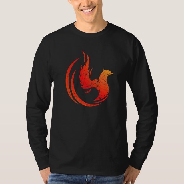 Mythology Mythical Creature Phoenix Firebird Flame T-Shirt (Front)