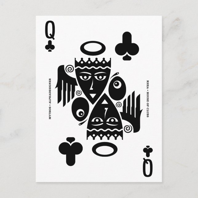 Mythos Rhea Queen of Clubs Postcard (Front)