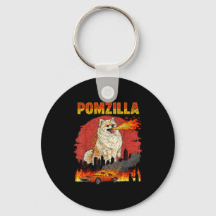 Mzilla Meranian Dog Vintage Monster M Dog Lover  Key Ring
