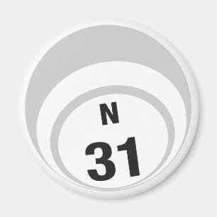 N31 bingo ball fridge magnet