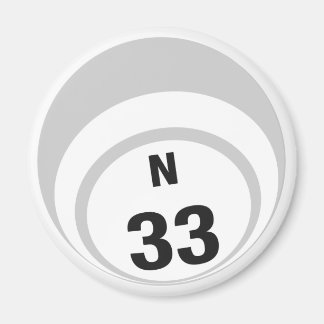 N33 bingo ball fridge magnet