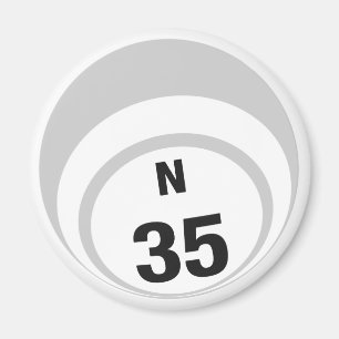 N35 bingo ball fridge magnet