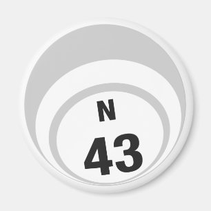 N43 bingo ball fridge magnet