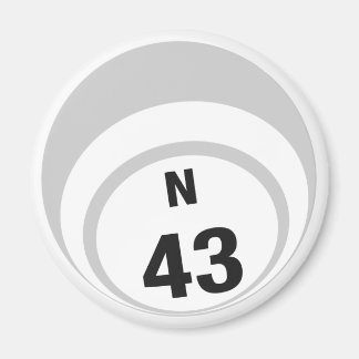 N43 bingo ball fridge magnet