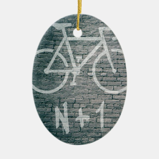 N+1 Bike Graffiti Ceramic Tree Decoration (Front)