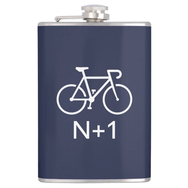 N+1 Bike Hip Flask (Front)