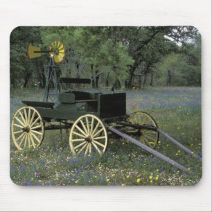 N.A., USA, Texas, Devine, Old wagon and Mouse Pad