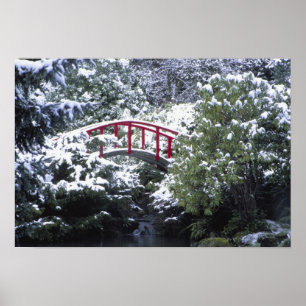 N.A., USA, Washington, Seattle. Moon bridge in Poster