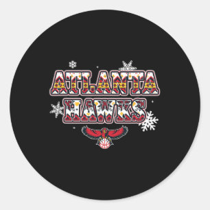 N Atlanta Hawks Christmas Ugly Sweater  Classic Round Sticker