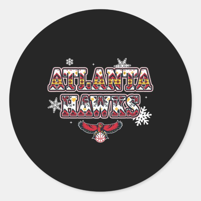 N Atlanta Hawks Christmas Ugly Sweater  Classic Round Sticker (Front)