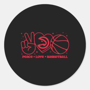 N Atlanta Hawks Peace Love Sketll Classic Round Sticker