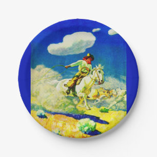 N. C. Wyeth cowboy Paper Plate