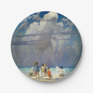 N.C. Wyeth The Giant 1923 Vintage Illustration Paper Plate