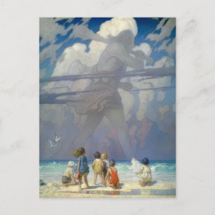 N.C. Wyeth The Giant 1923 Vintage Illustration Postcard