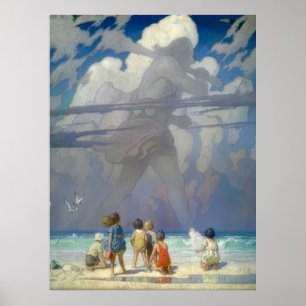 N.C. Wyeth The Giant 1923 Vintage Illustration Poster