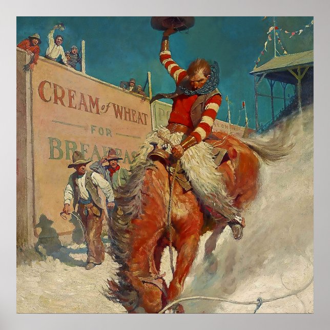 N C Wyeth Western Painting “The Rodeo” Poster (Front)