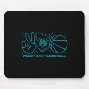 N Charlotte Hornets Peace Love Sketll Mouse Pad