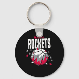 N Houston Rockets Sketll Doodle Stars  Key Ring