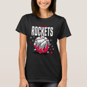 N Houston Rockets Sketll Doodle Stars  T-Shirt
