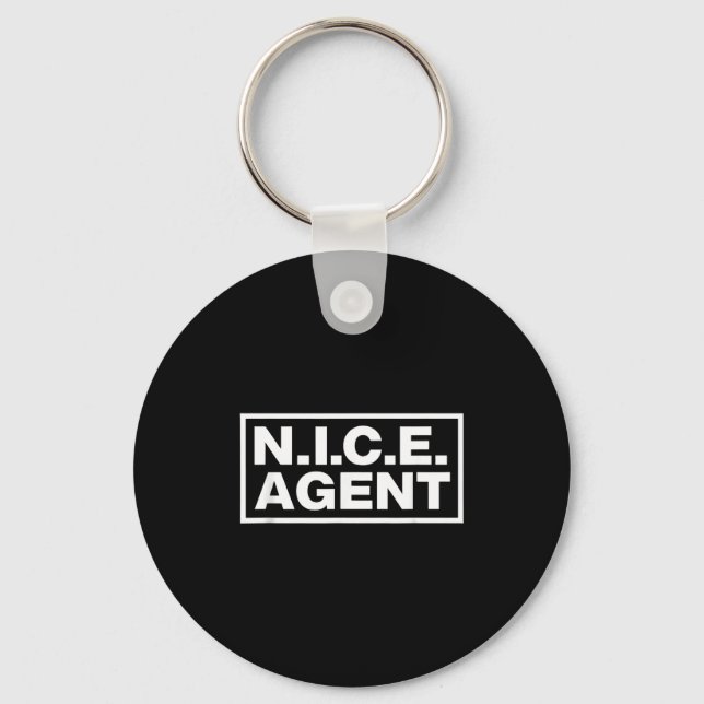 N I C E Agent Funny Protest Costume Art  Key Ring (Front)