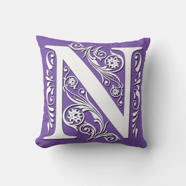 N Initial letter Monogram - Cushion (Front)