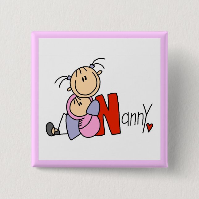 N is for Nanny 15 Cm Square Badge (Front)