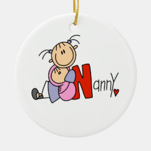 N is for Nanny Ceramic Tree Decoration