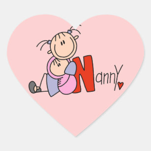 N is for Nanny Heart Sticker