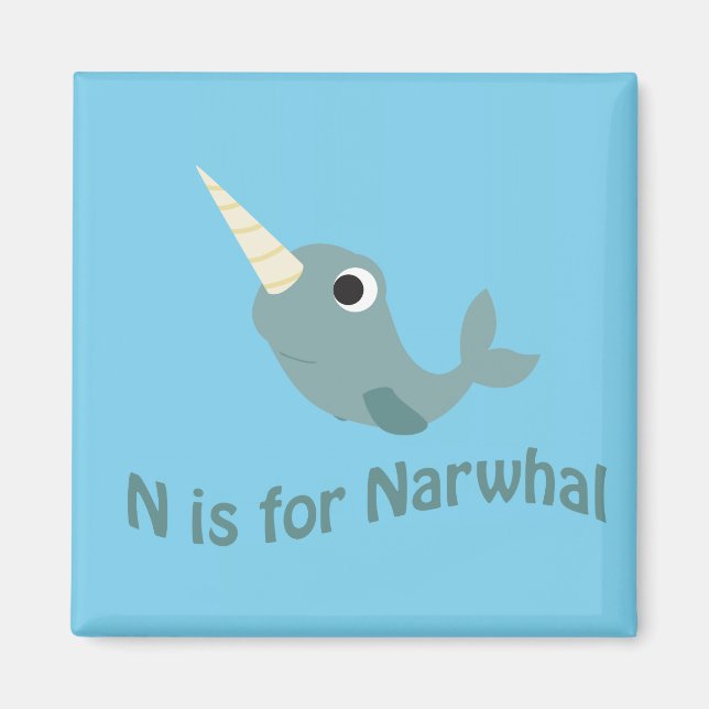 N is for Narwhal Magnet (Front)