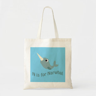 N is for Narwhal Tote Bag