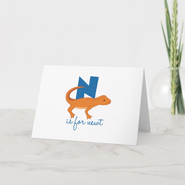 N Is For Newt Card (Front)
