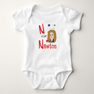 N is for Newton Cute Physics & science Design Baby Bodysuit