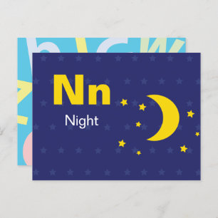 N is for Night - Alphabet Flash Card