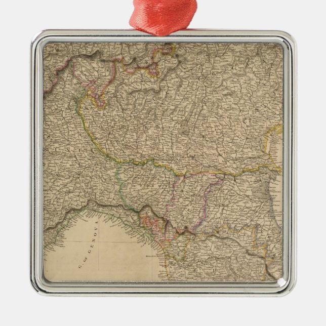N Italy, Alps Metal Tree Decoration (Front)