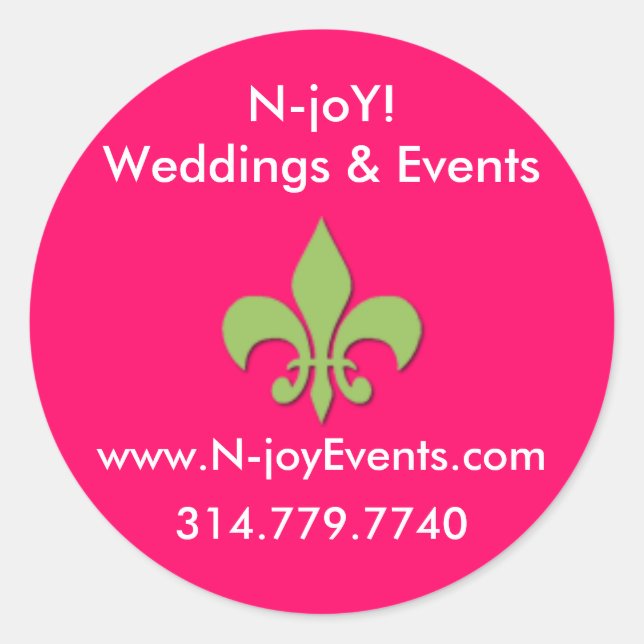 N-joY! Fleur de lis Seal Sticker. (Front)