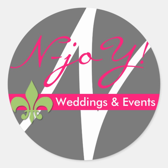 N-joY! Fleur de lis Seal Sticker.#4 (Front)