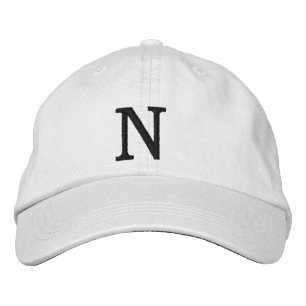 N Letter Embroidered Hat