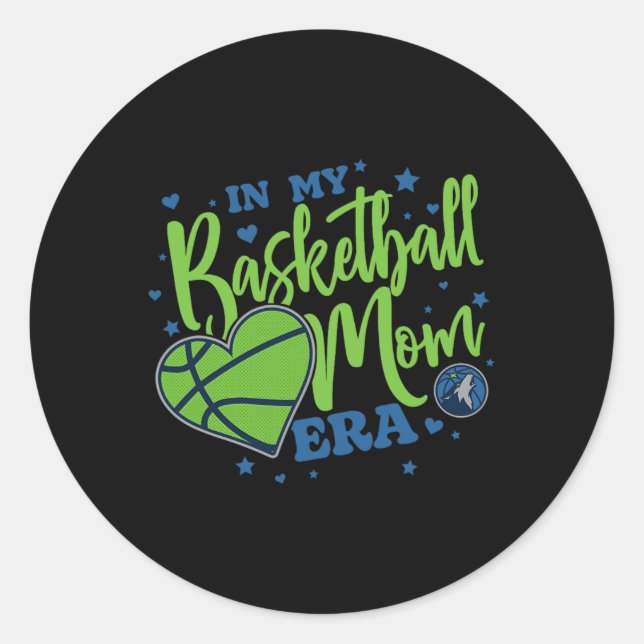 N Minnesota Timberwolves Mother's Day Sketll Mom E Classic Round Sticker (Front)