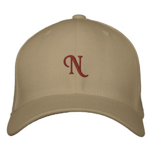 N Monogram Initial-Hat Alphabet Men Women Visor Embroidered Hat