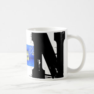 N Monogram Typographic Grunge Mug