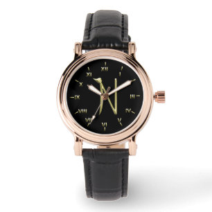 N Monogrammed with Roman Numerals Watch