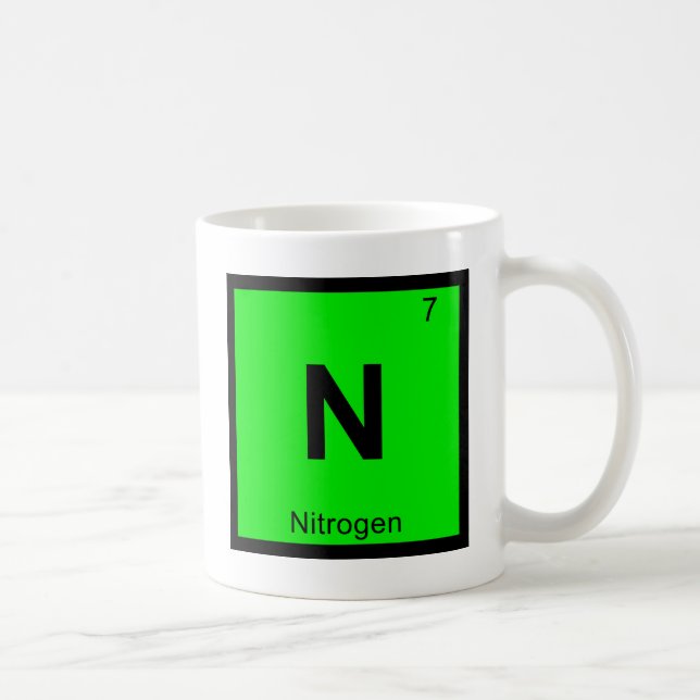 N - Nitrogen Chemistry Periodic Table Symbol Coffee Mug (Right)